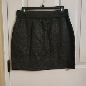 Michael Kors Black/Silver Metallic Party Skirt Stretch Fabric Size Medium - NWT